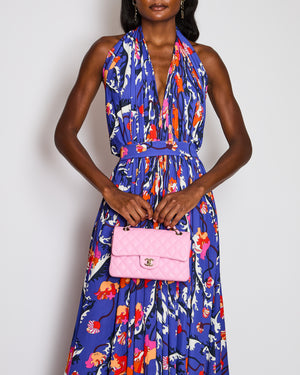 Pucci Blue Halter Neck Floral Print Dress Size IT 40 (UK 8)