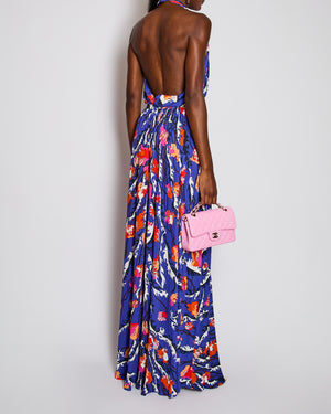 Pucci Blue Halter Neck Floral Print Dress Size IT 40 (UK 8)