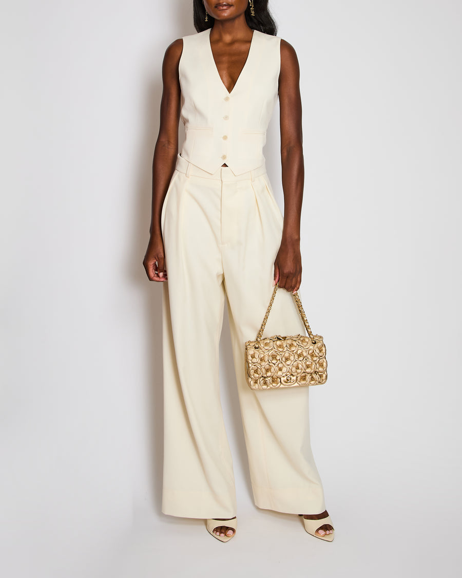 Wardrobe NYC Cream Button Down Waist Coat Size M (UK 10)