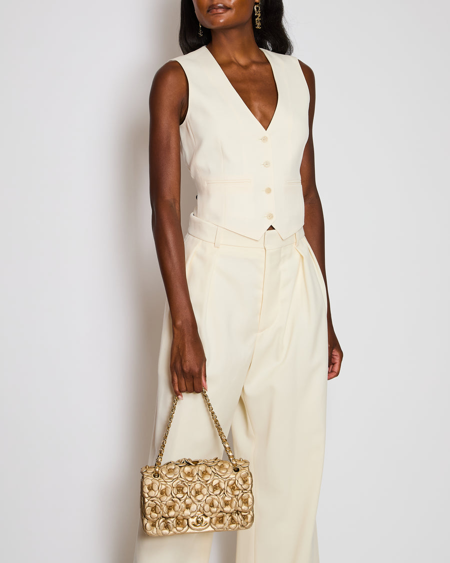 Wardrobe NYC Cream Button Down Waist Coat Size M (UK 10)