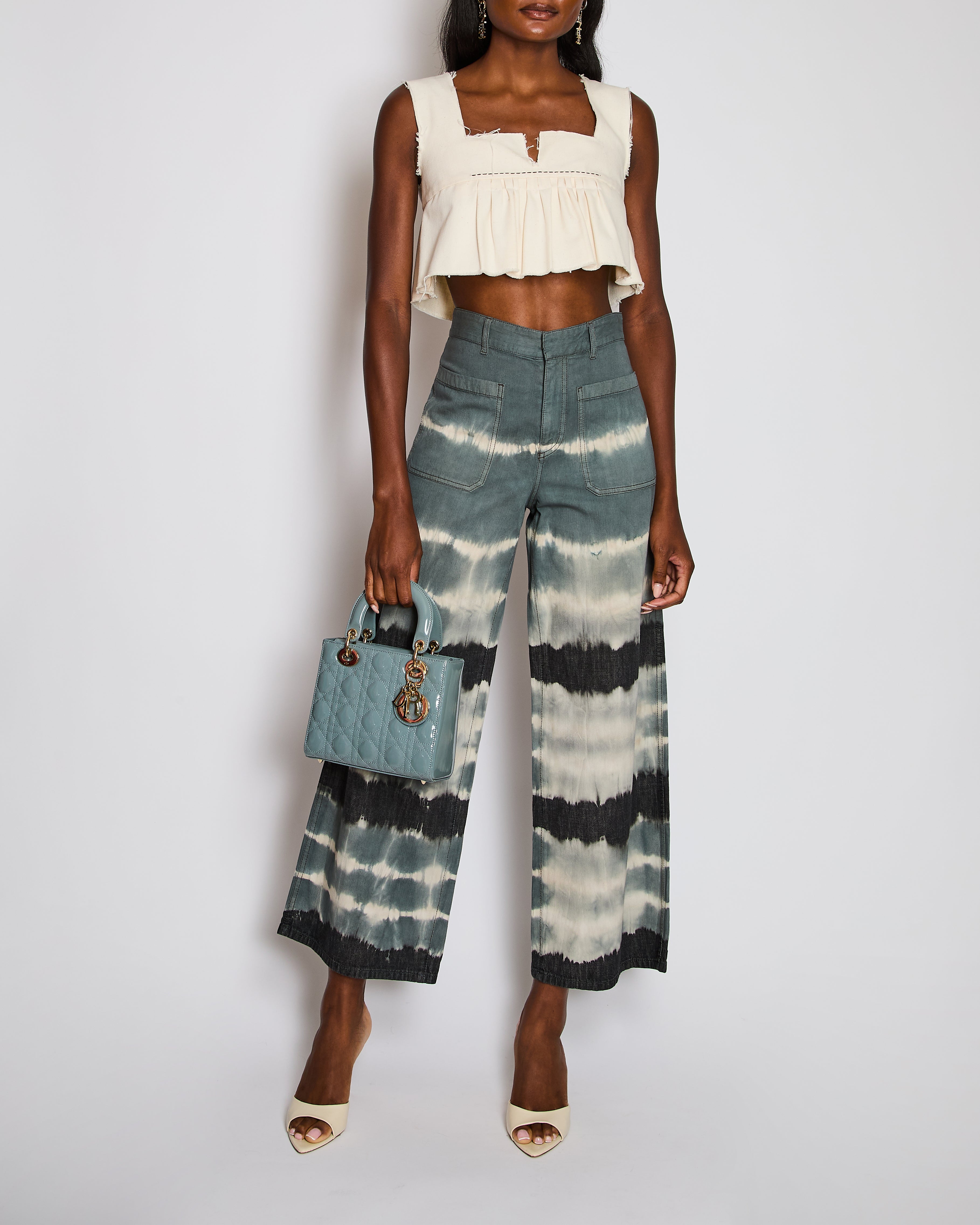 Christian Dior Blue Tye Dye Jeans with Pocket Detail Size FR 36