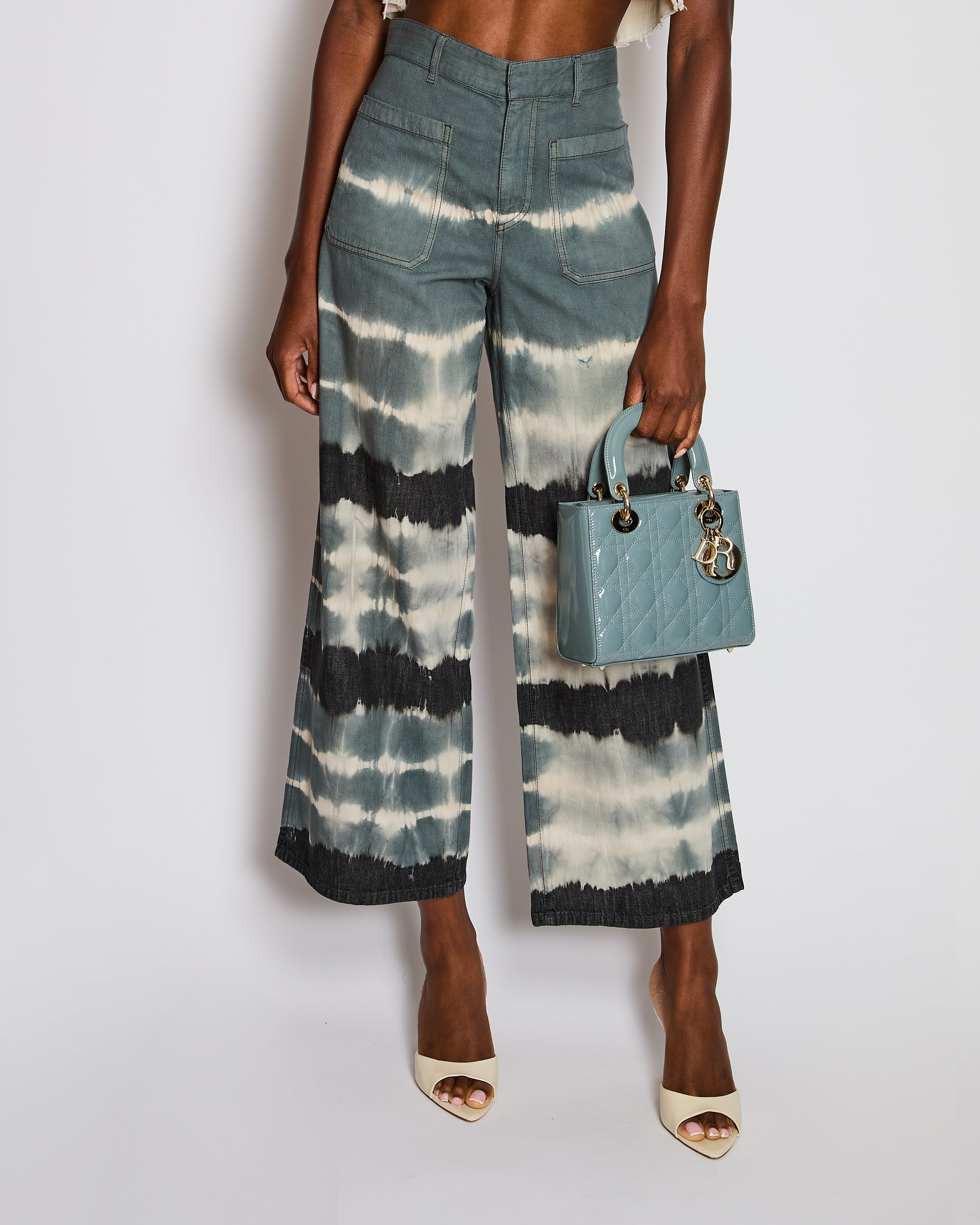 Christian Dior Blue Tye Dye Jeans with Pocket Detail Size FR 36