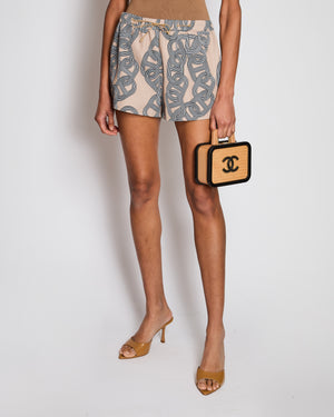 Hermès Beige Mini Shorts with Chain Lock Detail Size FR 40 (UK 12)