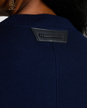Berluti Navy Collarless Button Down Wool Jacket Size XL (UK 14)