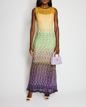 Missoni Metallic Ombre Multicoloured Maxi Dress Size IT M (UK 10)