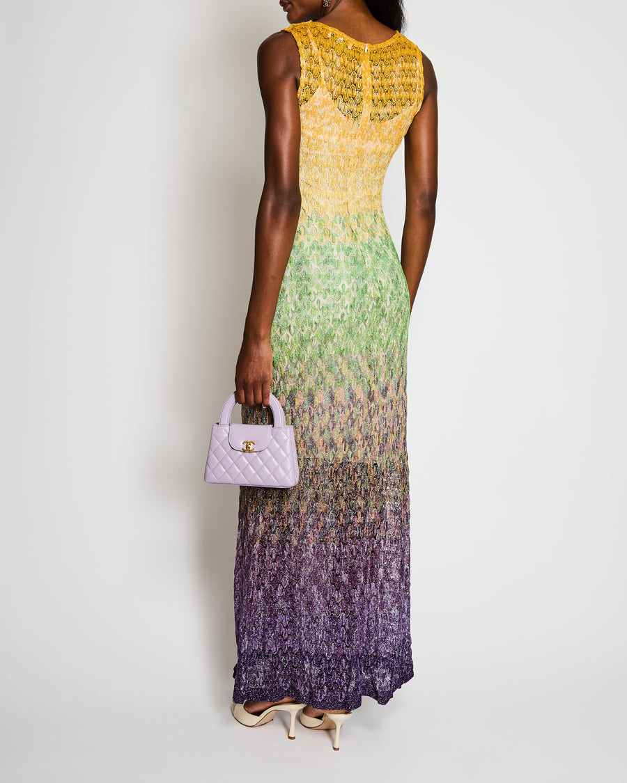 Missoni Metallic Ombre Multicoloured Maxi Dress Size IT M (UK 10)