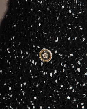 Chanel 23/K Black Knitted Jumpsuit with Pocket and CC Flower Button Detail Size FR 34 (UK 6)
