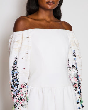 Chanel 22/C White Off-Shoulder Sequin CC Sleeve Bustier Dress Size FR 36 (UK 8)