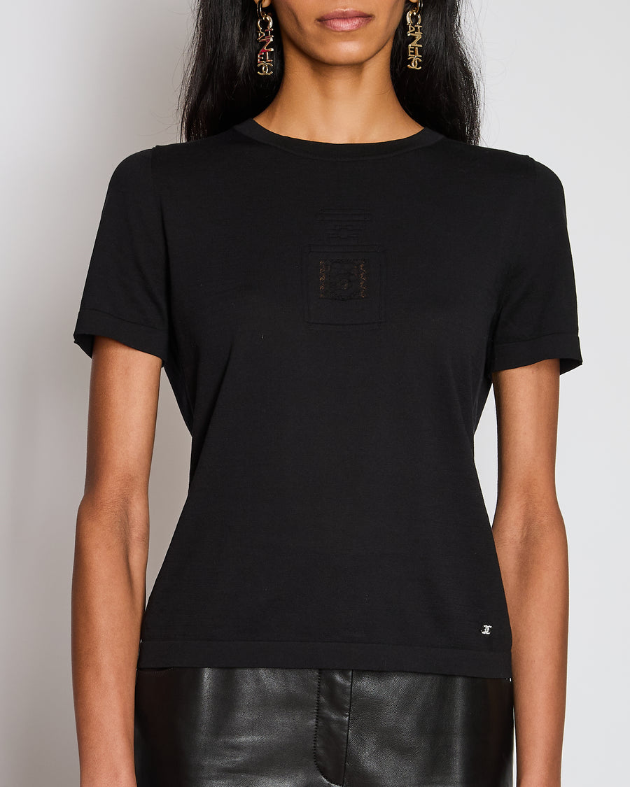 Chanel 24/C Black Perfume Bottle Short Sleeve T-Shirt Size FR 36 (UK 8)
