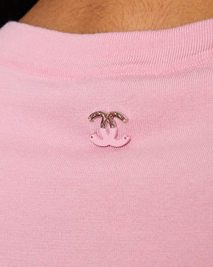 Chanel Pink Love Heart CC Short Sleeve T-Shirt Size FR 36 (UK 8)