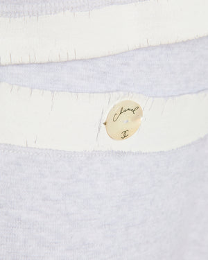 Chanel 22/C Grey Short Sleeve Lion Logo Top with Matching Trousers Size FR 34/36 (UK 6/8)