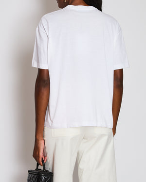 Prada White Embellished Logo Plaque T-Shirt Size XS (UK 6)