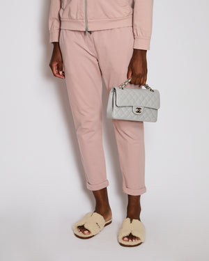 Brunello Cucinelli Pink Hooded Tracksuit Set with Silver Detail Size IT 40 (UK 8)
