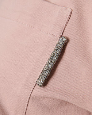 Brunello Cucinelli Pink Hooded Tracksuit Set with Silver Detail Size IT 40 (UK 8)