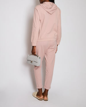 Brunello Cucinelli Pink Hooded Tracksuit Set with Silver Detail Size IT 40 (UK 8)