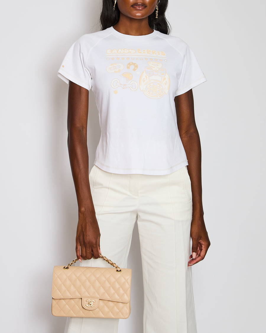Hermès White Candy Libris Micro T-Shirt Size FR 38 (UK 10)