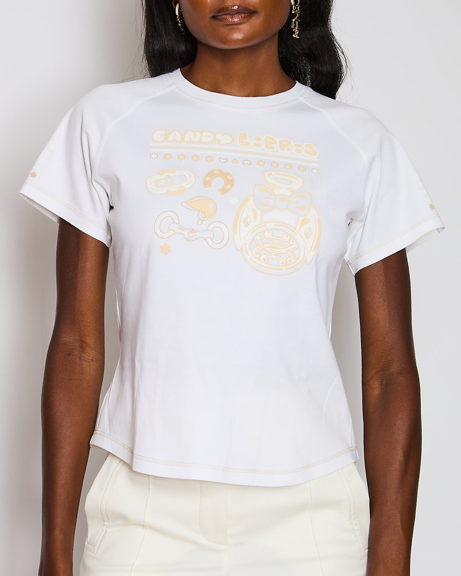 Hermès White Candy Libris Micro T-Shirt Size FR 38 (UK 10)