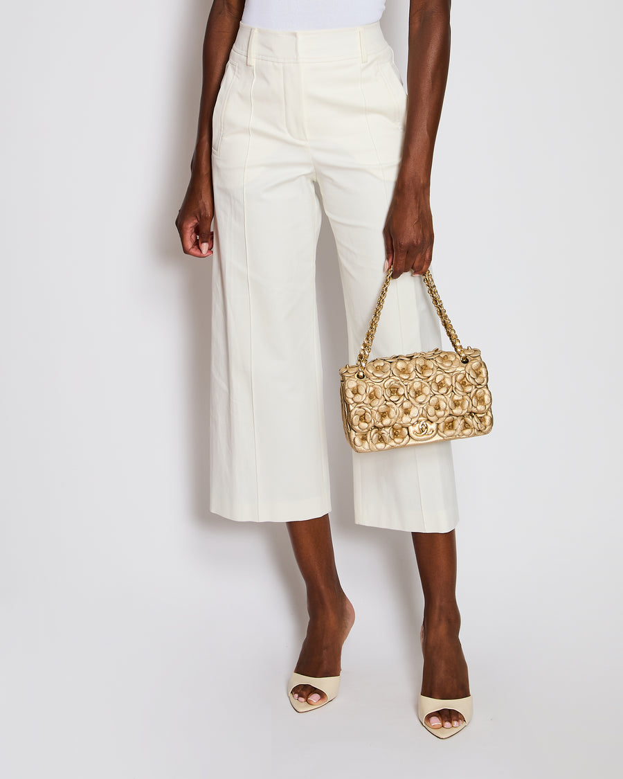 Hermès White Straight-Leg Cropped Trousers Size FR 36 (UK 8)