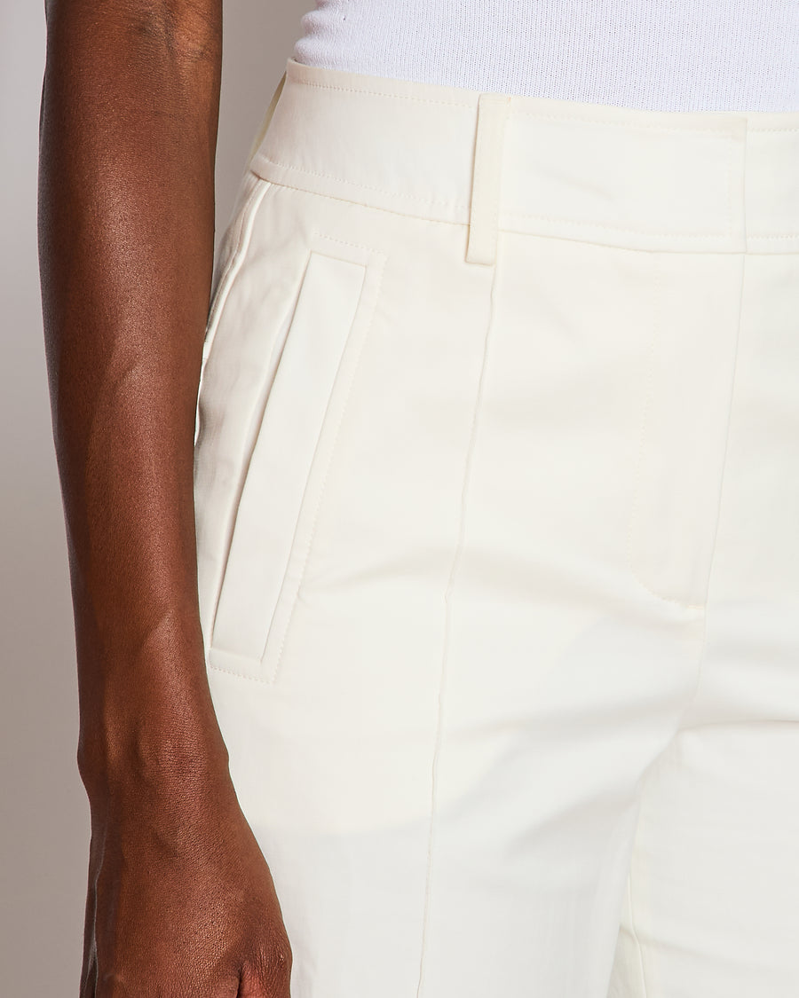 Hermès White Straight-Leg Cropped Trousers Size FR 36 (UK 8)