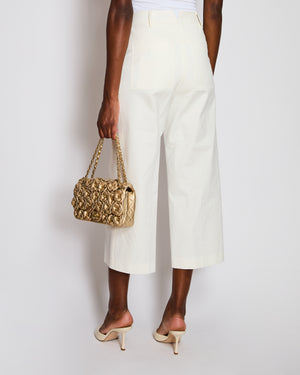 Hermès White Straight-Leg Cropped Trousers Size FR 36 (UK 8)