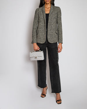 Loro Piana Black Herringbone Single Breasted Blazer Size IT 40 (UK 8)
