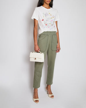 Brunello Cucinelli Khaki Tracksuit Pants with Embellished Trim Detail Size IT 36 (UK 4)