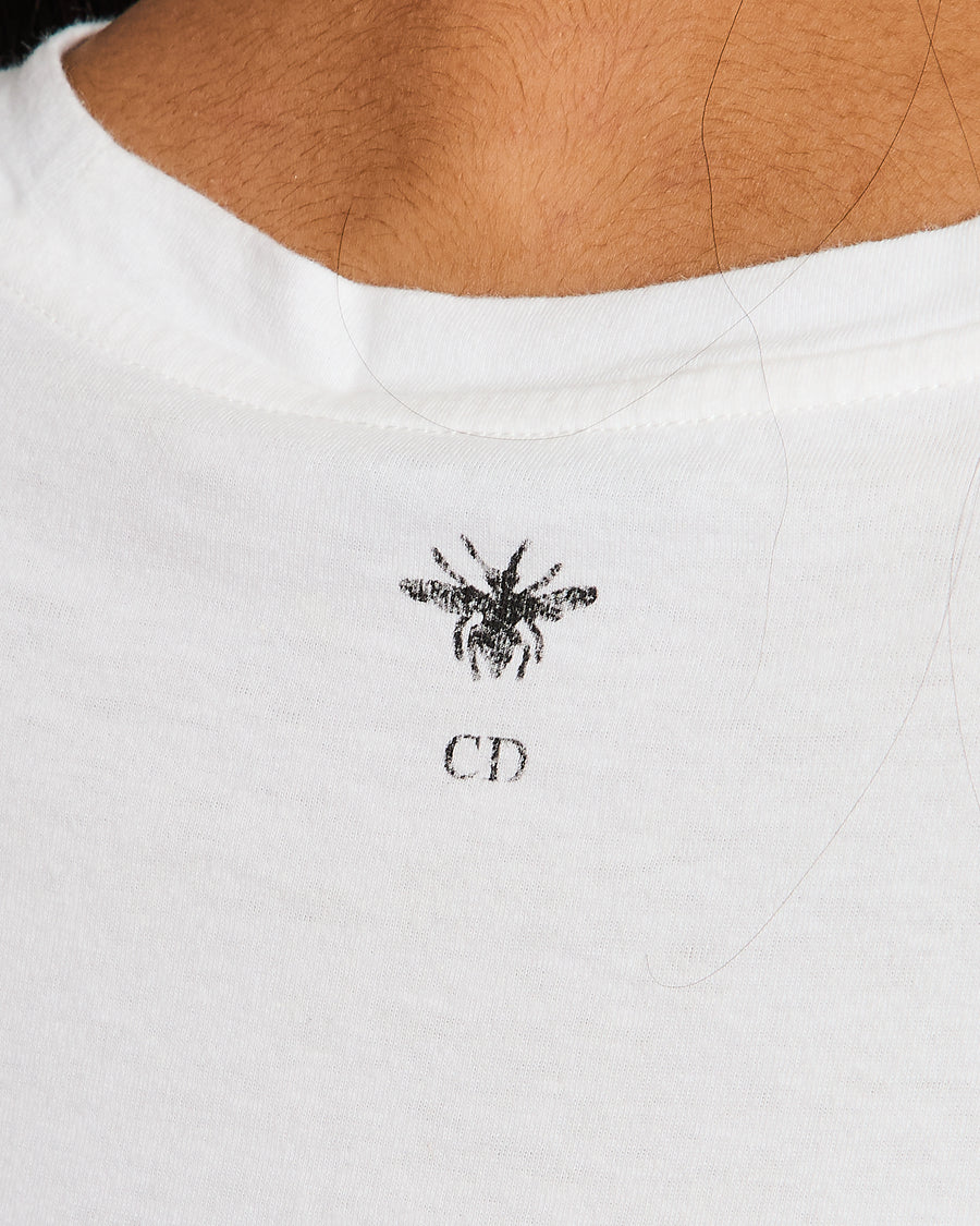 Christian Dior White Floral Print Logo T-Shirt Size FR 38 (UK 10)