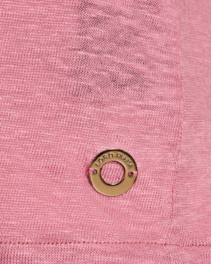 Loro Piana Pink Linen Round Neck T-Shirt Size IT 38 (UK 6)