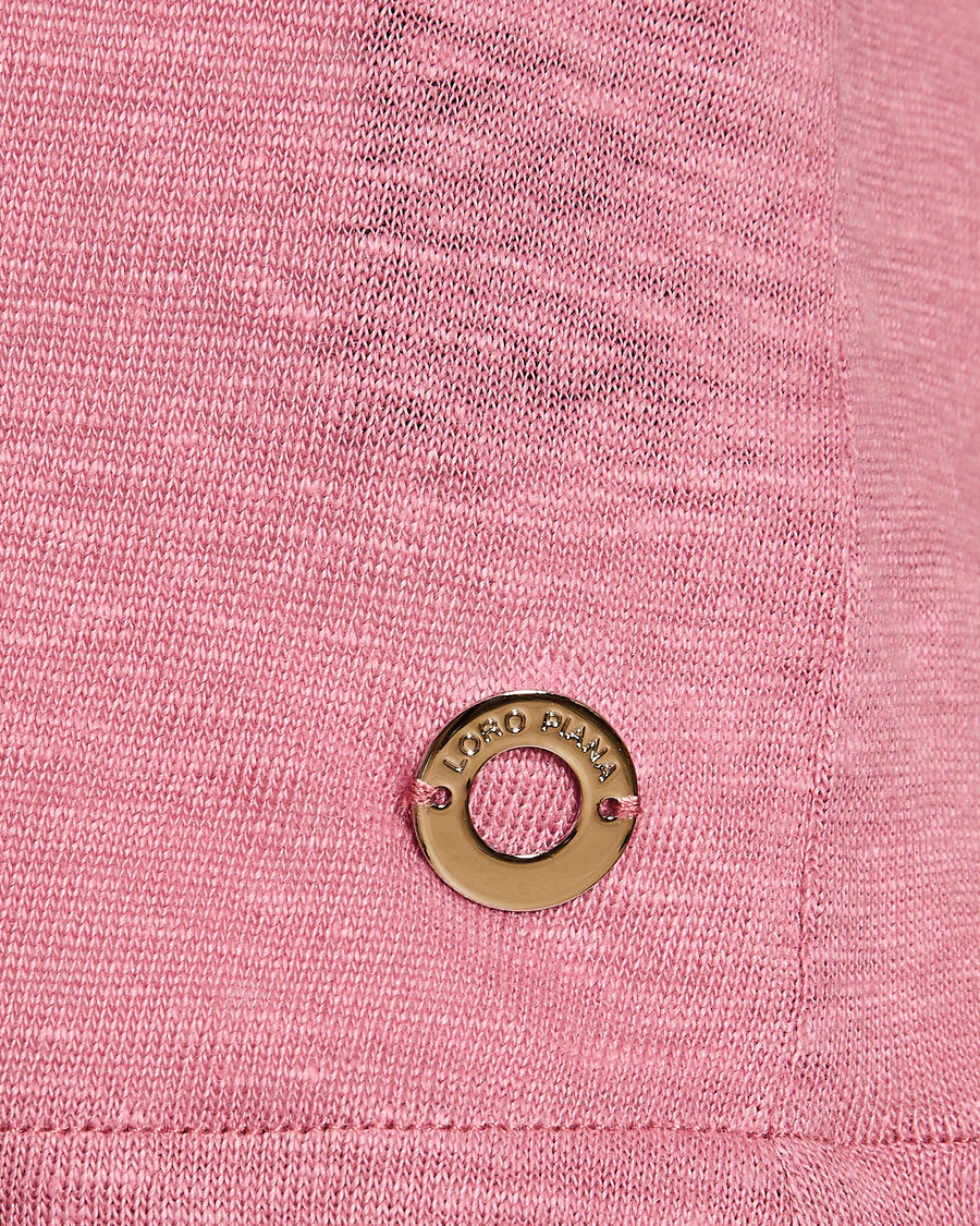 Loro Piana Pink Linen Round Neck T-Shirt Size IT 38 (UK 6)