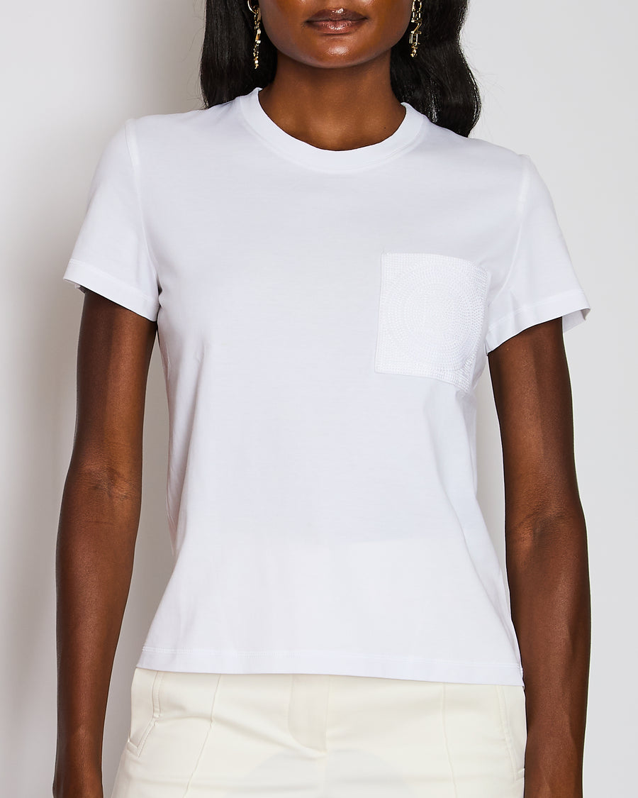 Hermès White H Logo Short Sleeve T-Shirt Size FR 38 (UK 10)