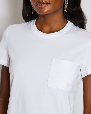 Hermès White H Logo Short Sleeve T-Shirt Size FR 38 (UK 10)