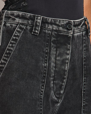 Miu Miu Washed Black Logo High-Waist Pocketed Jeans Size IT 36 (UK 4)
