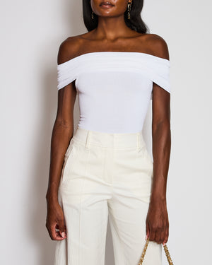 Alaïa White Jewel Neckline Body Suit Size FR 34 (UK 6)