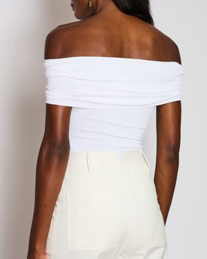 Alaïa White Jewel Neckline Body Suit Size FR 34 (UK 6)