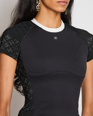 Chanel 24/C Black CC Scuba Top Size FR 36 (UK 8)