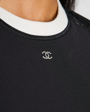 Chanel 24/C Black CC Scuba Top Size FR 36 (UK 8)
