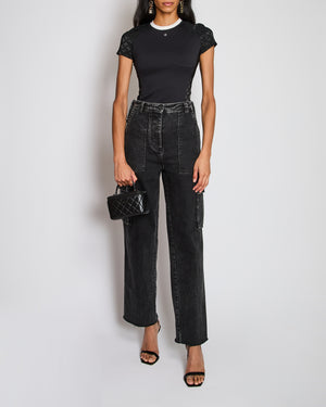 Chanel 24/C Black CC Scuba Top Size FR 36 (UK 8)