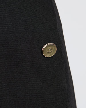 Chanel Black Sleeveless Jumpsuit with CC Button, Pocket and Neck Tie Detail Size FR 34 (UK 6)