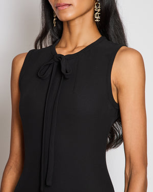 Chanel Black Sleeveless Jumpsuit with CC Button, Pocket and Neck Tie Detail Size FR 34 (UK 6)