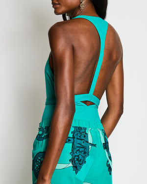 Hermès One-Piece Swimsuit with Belt and Stud Detail in Vert Tourmaline Size FR 38 (UK 10)