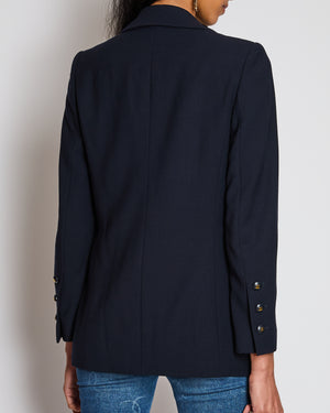 Chanel 95C Navy Blazer with CC Button Detail FR Size FR 38 (UK 10)