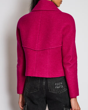 Chanel 18/B Raspberry Raglan Cropped Jacket Size FR 42 (UK 14)