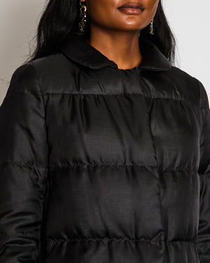 Prada Black Long Puffer Coat with Pockets IT 42 (UK 10)