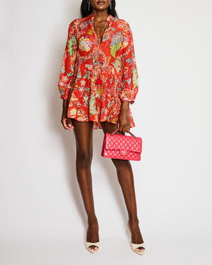 Etro Coral Paisley Print Mini Dress Size IT 38 (UK 6)