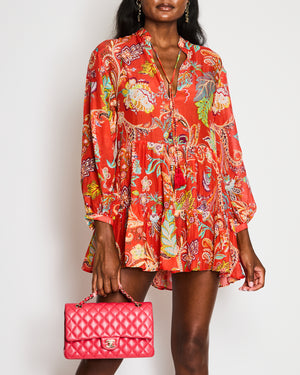 Etro Coral Paisley Print Mini Dress Size IT 38 (UK 6)