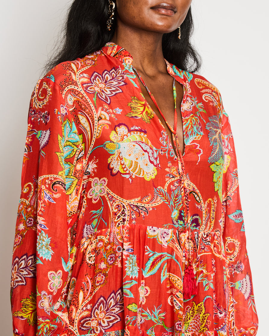 Etro Coral Paisley Print Mini Dress Size IT 38 (UK 6)