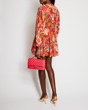 Etro Coral Paisley Print Mini Dress Size IT 38 (UK 6)