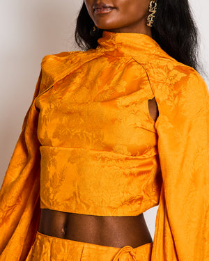 The Attico Orange Two Piece Top and Skirt Set Size IT 42 (UK 10)