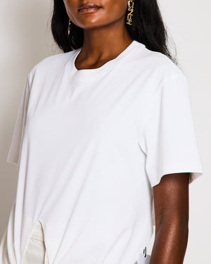 Schiaparelli White T-Shirt with Front Cutout and Gold Chain Detail Size M (UK 10)