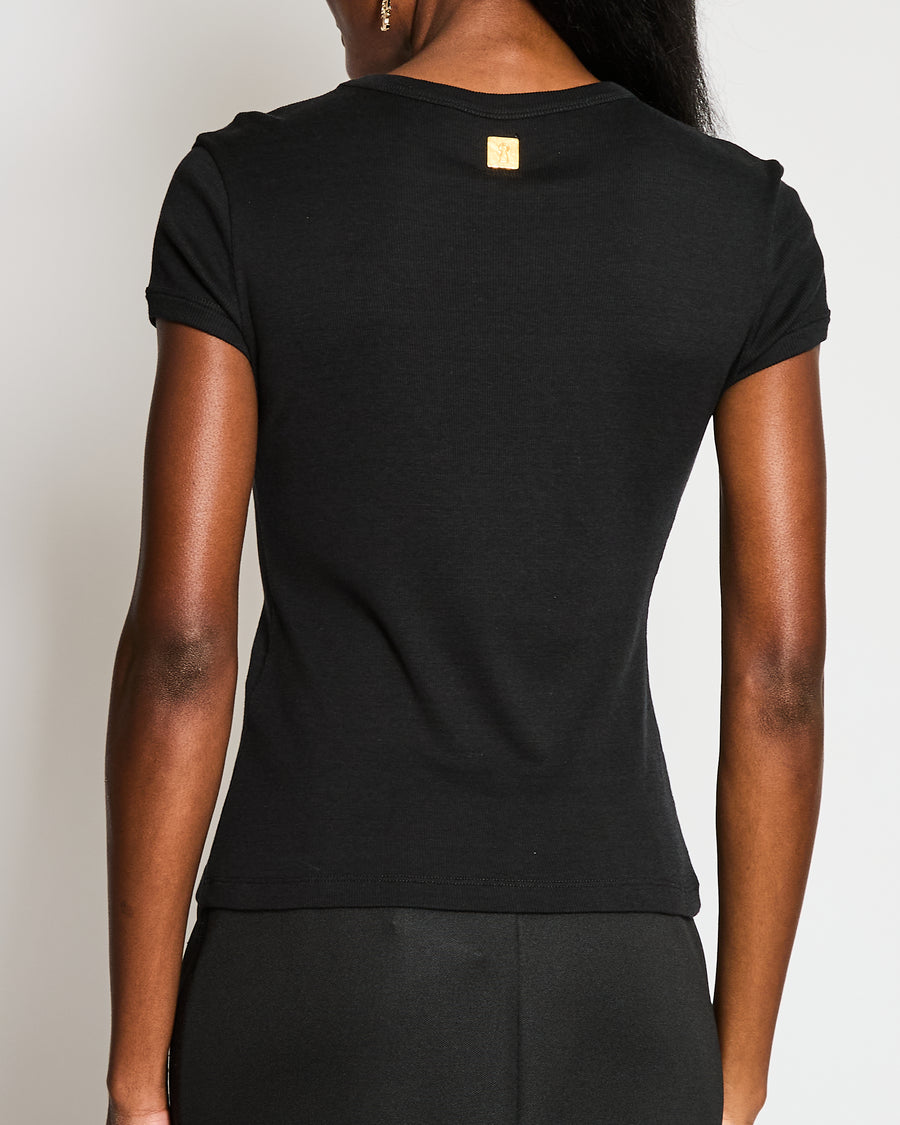 Schiaperelli Black Pierced T-Shirt Size IT 42 (UK 10)